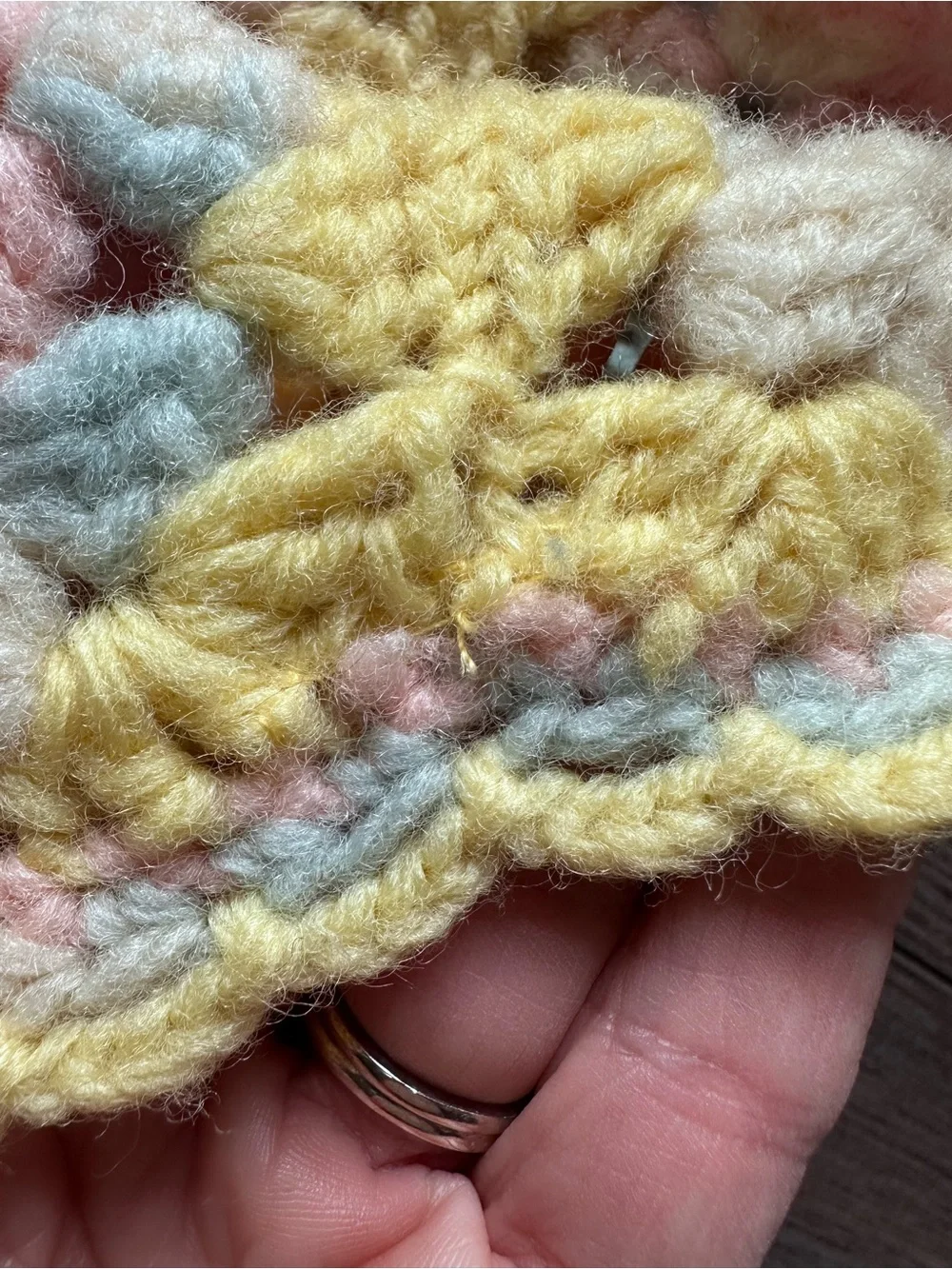Vintage Handmade Granny Square Crochet Throw Baby Blanket Afghan